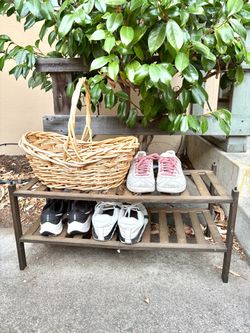 Wooden 2-Tier Shoe Shelf – Entryway, Closet, Bedroom