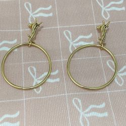 Saint Laurent Round Earrings With Logo 