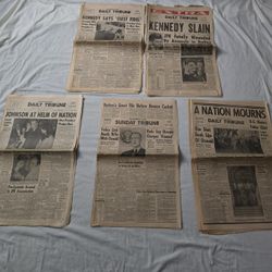 Vintage JFK assasination Newspaper Articles From The Herald Examiner, The SGV Tribune, And More See Desription