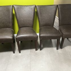 4 Faux Leather Chairs