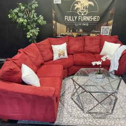 Sectional/couch/sofa, color:red, size: 90x90, Delivery