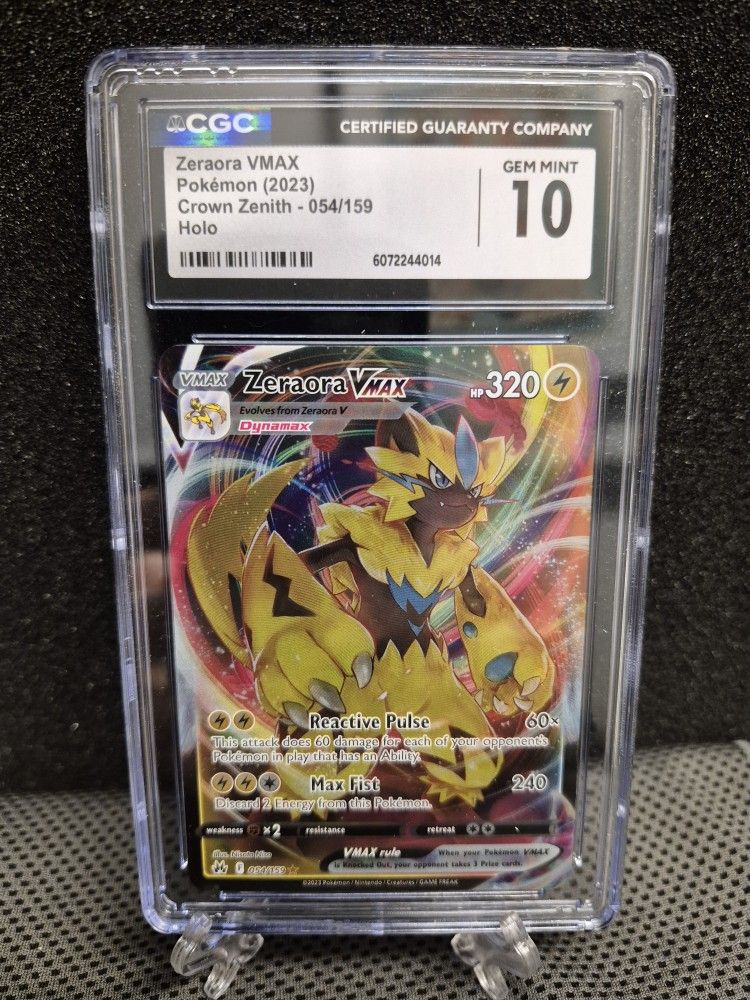 POKÉMON ZERAORA VMAX CROWN ZENITH 054/159 CGC GEM MINT 10