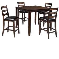 Pub Table & 4 Chairs Set