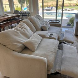 Living Spaces recliner couches for sale