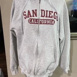 Zip Up Hoodie Gray Size L (San Diego California)
