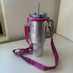 Tumbler - Silver & Pink - Brand New