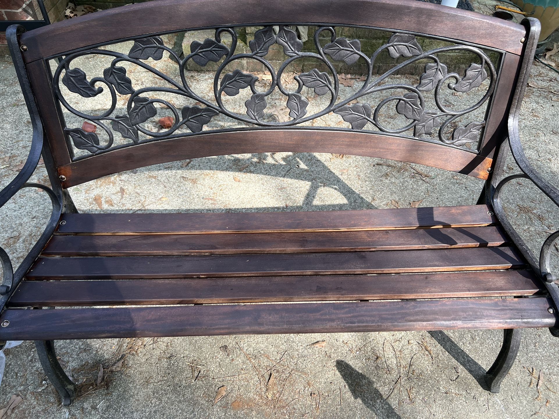 Wood And Iron Garden Bench