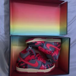 nike dunk high acid wash red
