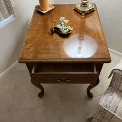 2 End Tables With Drawers Perfect Shape.  