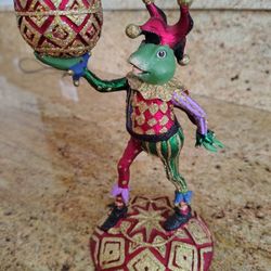 Jester Frog Candle Holder 