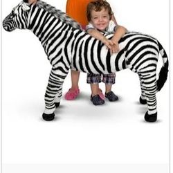 Large Plush Zebra - Great Gift From Santa!