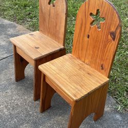 Set of 2 Wooden Kids Chairs