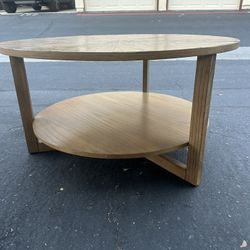 Light Brown Round Coffee Table