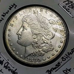 1880-CC MORGAN 26.7 GR.SILVER PLATED (NOVELTY COIN) DOLLAR $1 CARSON CITY.