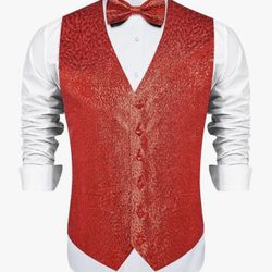 XL Red Vest Shinny Material