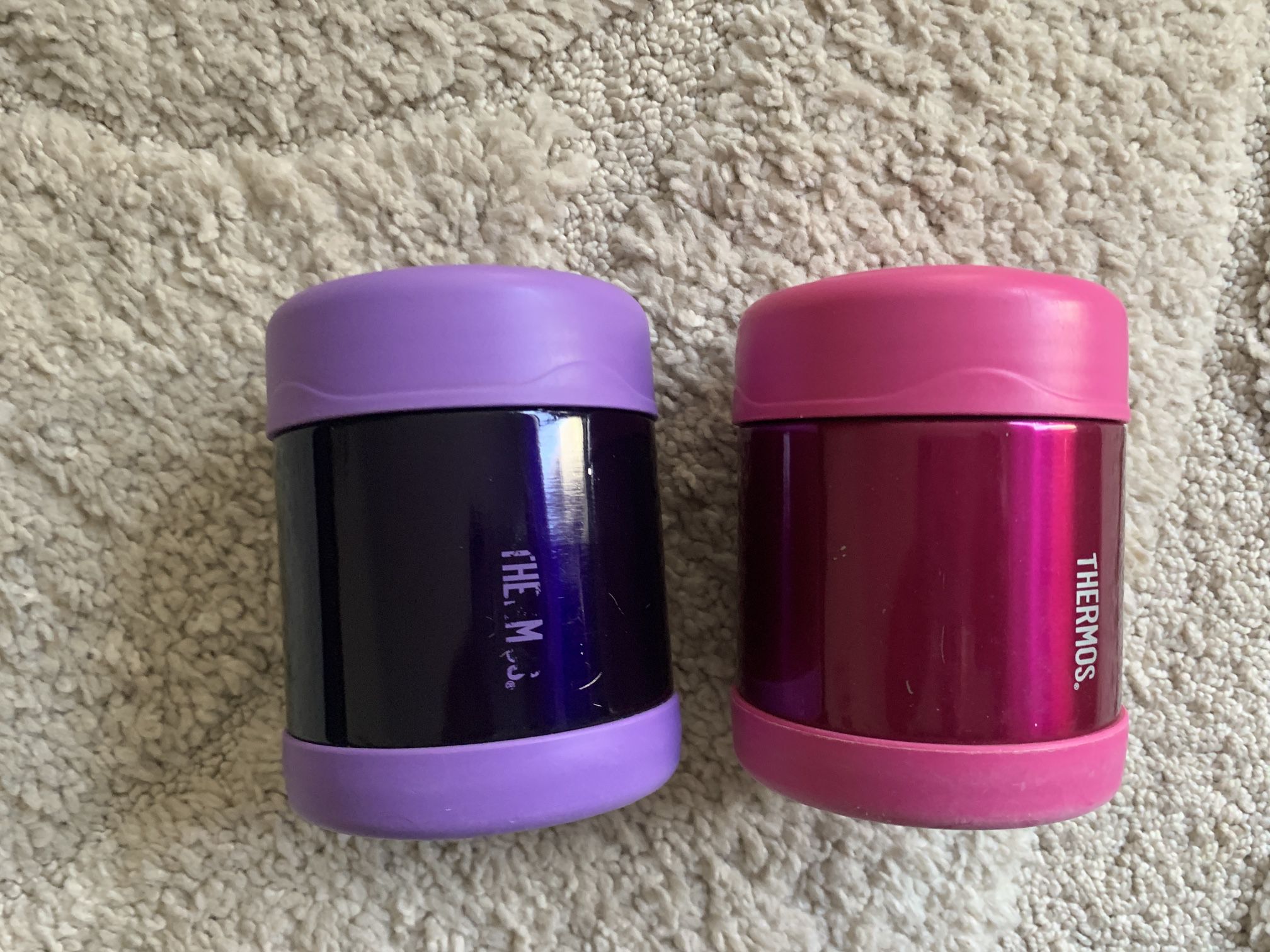 Set of 2 kids Thermos pink and purple lunch containers 