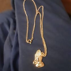Praying Hands Fashion Gold Chain 