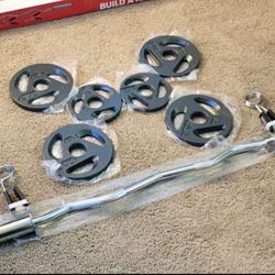 Brand New Olympic Weight Set with Curl Bar