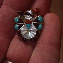 Vintage Zuni Thunderbird Pin 