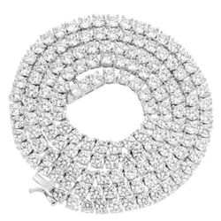 Unisex 1 Row 925 Sterling Silver 5mm Tennis Chain Necklace ANTI TARNISH