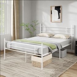 White Metal Bed Frame