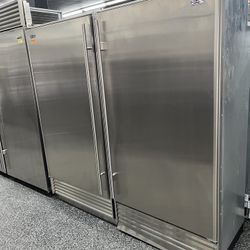 Stainless Steel Sub Zero Upright Fridge + Freezer Set