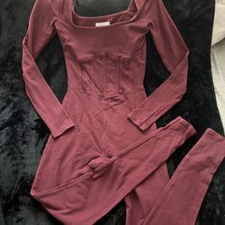 Burgundy Active Jumpsuit