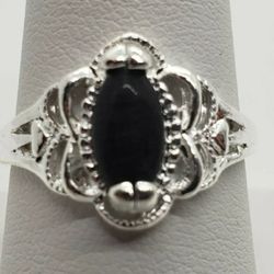 Size 9, Moonstone Silver Ring 