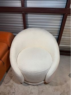 White Bouclé Accent Chair