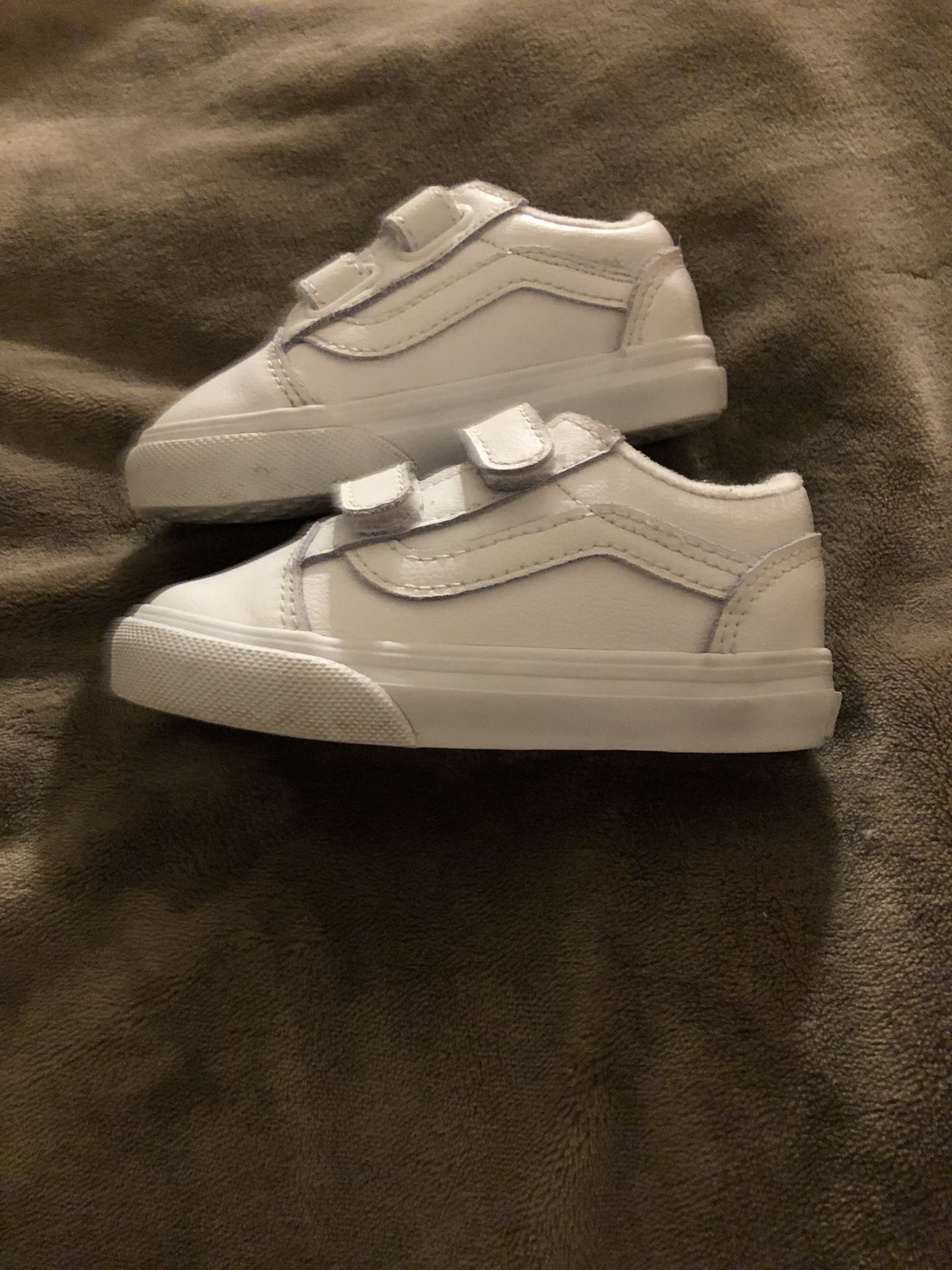 Triple White Vans 