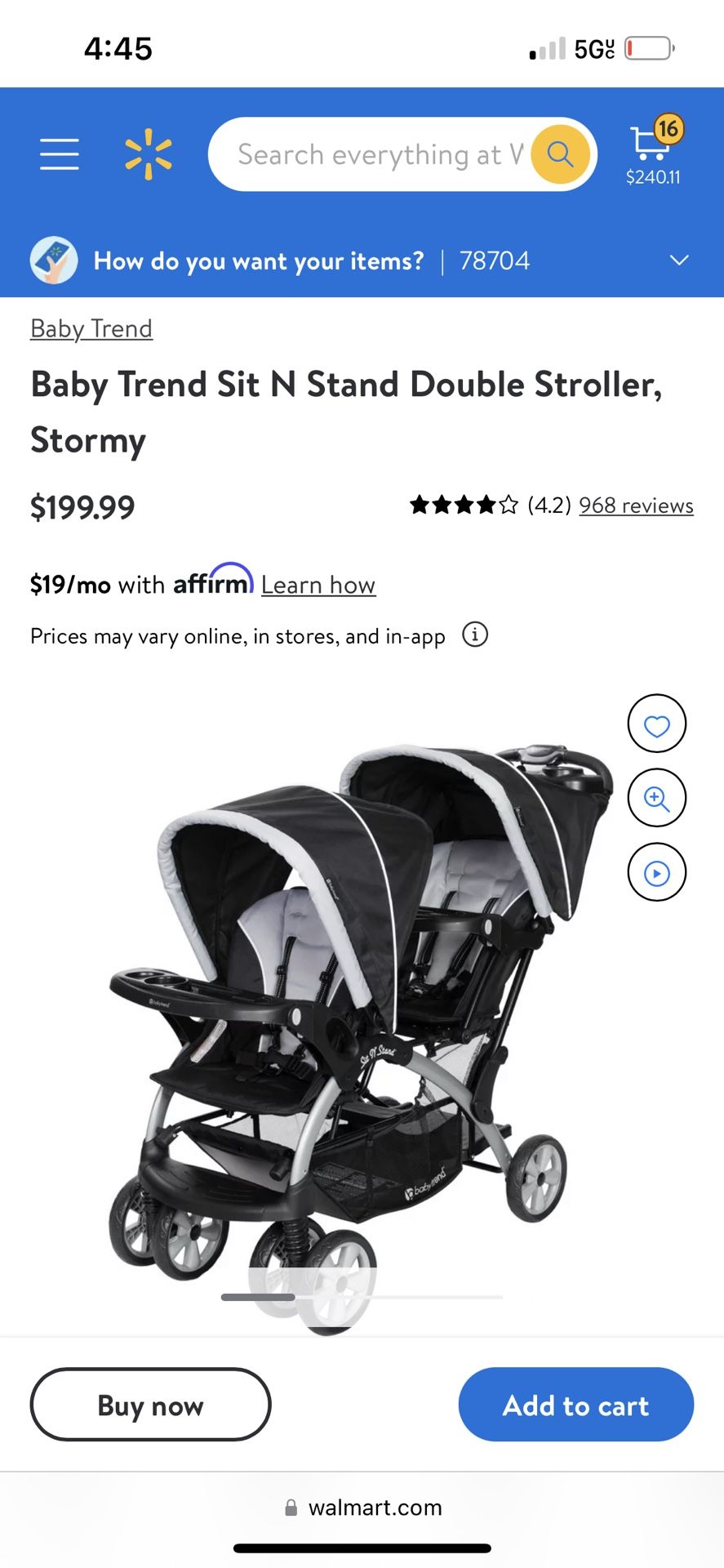 Baby Trend Sit And Stand Double Stroller