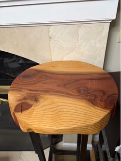 Hand -carved rustic edge wood slab 18”D