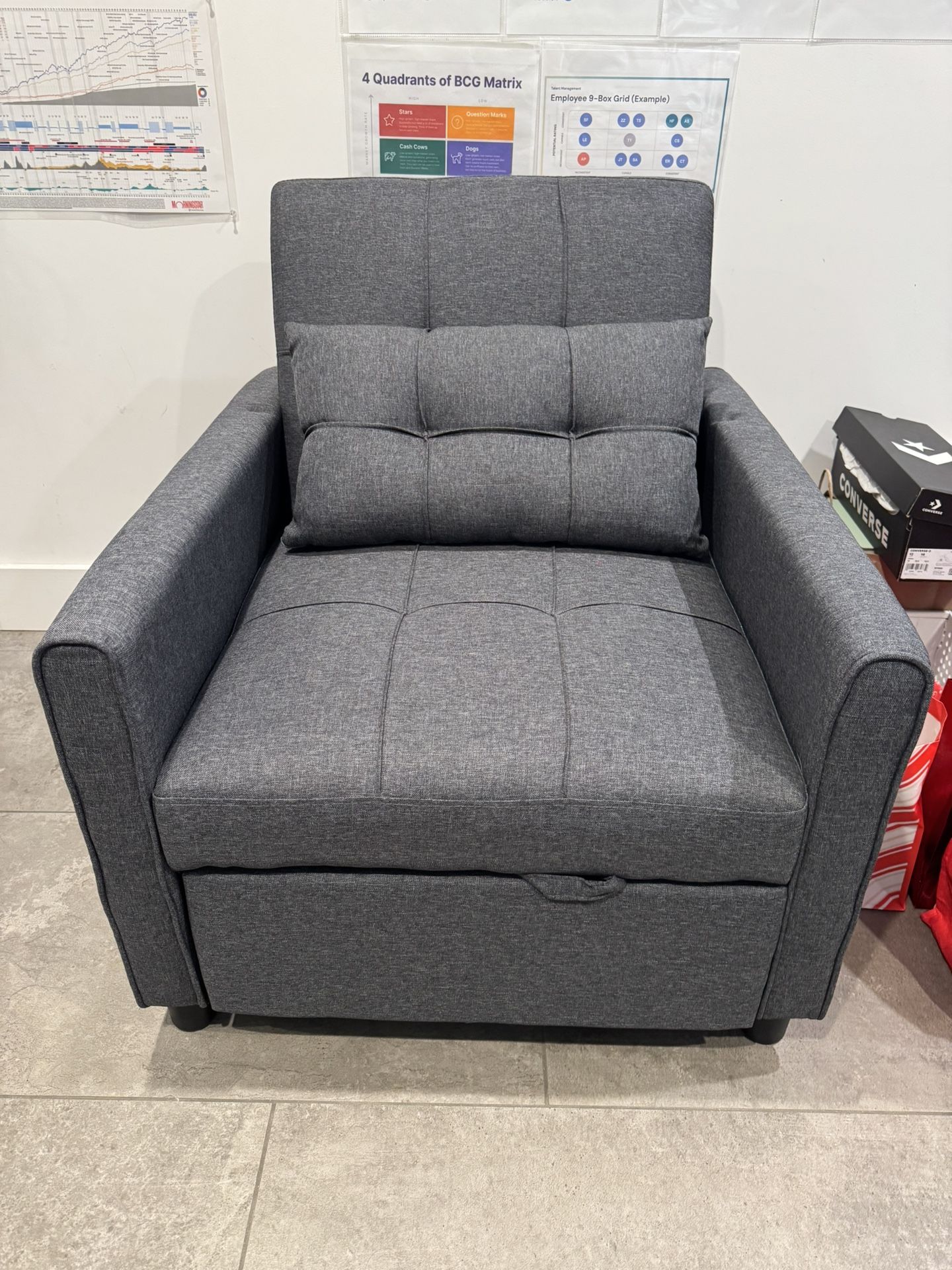 Convertible Futon Sofa Bed, 3-in-1 Multi-Functional Sleeper Chair Bed