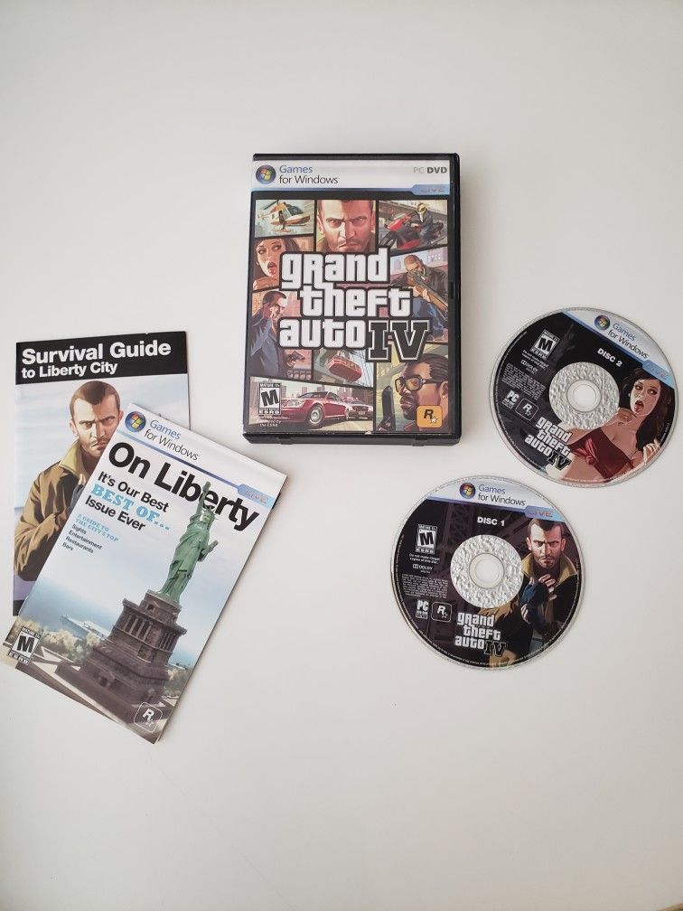 GTA 4, Grand Theft Auto IV Dual 2 Disc Complete Rpg Pc Game - Windows Vista
