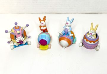 Vintage Applause Inc. Easter Bunny Egg Machine PVC Toy Set of 4