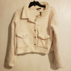 Ivory Sherpa Comfortable Soft Jacket New