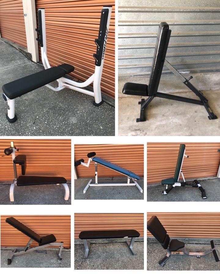 Dozens Of Commercial Weight Benches- Flat, Adjustable, Fixed, Olympic, Utility ect