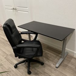 Almost Brand New Office Chair And Height Adjustable Desk With Good Condition 