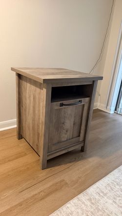 Modern Farmhouse Nightstand with USB Charging & Cabinet Storage