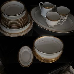 Noritake Fine China Gold Trim 28 Pieces