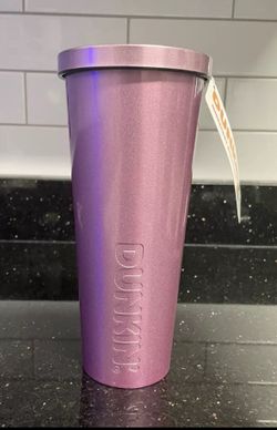 Dunkin' Donuts Metallic Stainless Steel Tumbler in light purple