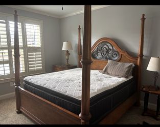 King size bed frame no mattress or box spring