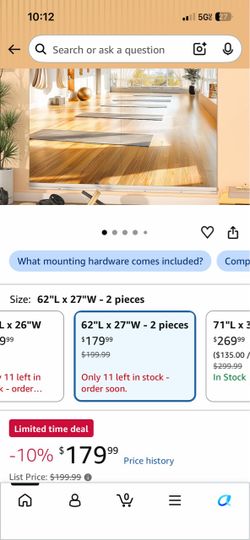 Gym mirrors62"L x 27"W – 2 Pieces