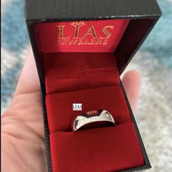 New 18k White Gold Men Wedding Ring 