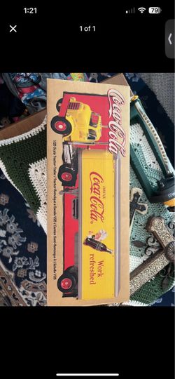 Vintage Coca Cola 1954 GMC tractor with Great Dane trailer yellow