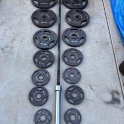 Fitness Gear Olympic Weights Set 300 Pounds Including The Bar 