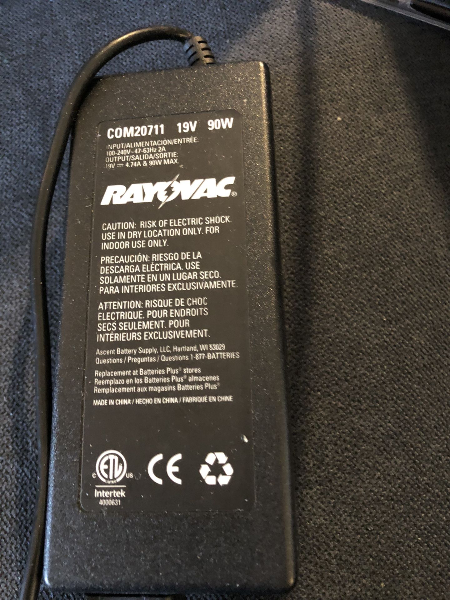 Rayovac Laptop Charger 