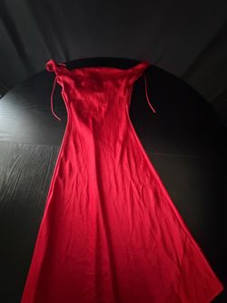 Red Satin Maxi Dress with Tie Straps- Zara