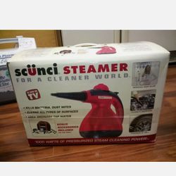 SCUNCI 1000-Watt Portable Steamer w/ Accessories, Model #  SS-1000 NEW Never Taken Out Of Box Except For Photos