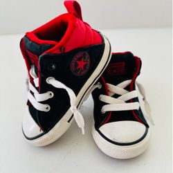 Converse CTAS Axel Mid Black Red White Infant Size 6 Baby Casual Shoes
